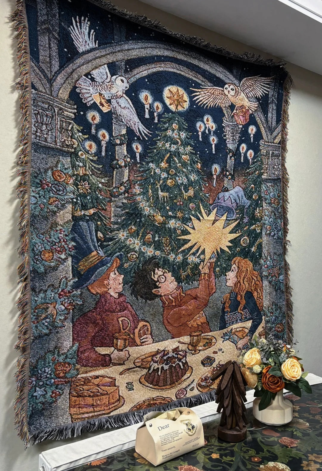 HP Christmas Jacquard Woven Blankets
