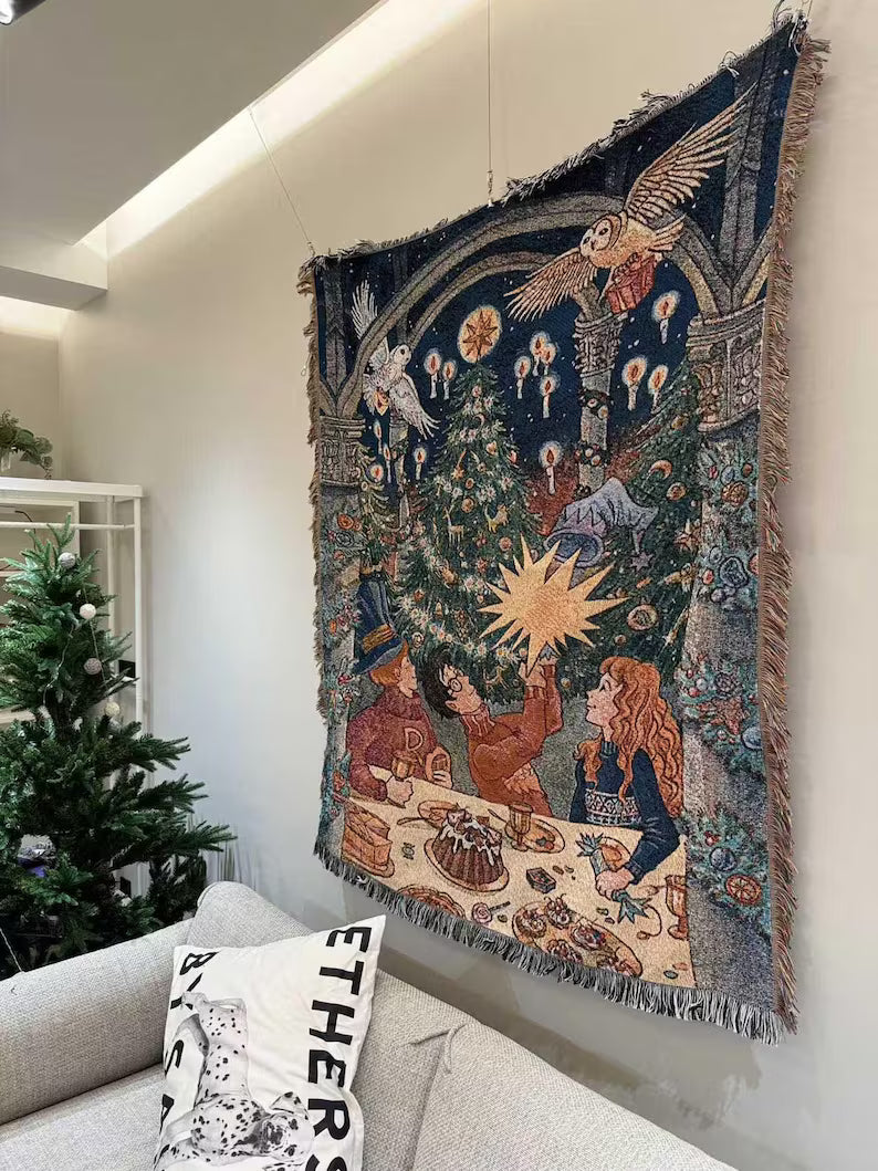 HP Christmas Jacquard Woven Blankets