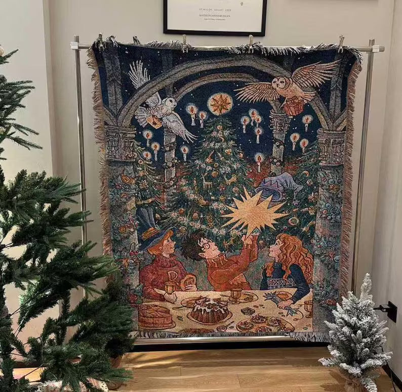 HP Christmas Jacquard Woven Blankets